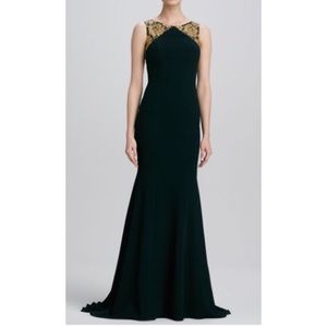 Theia Stunning Black Sz 2 Mermaid Gown Dress $995